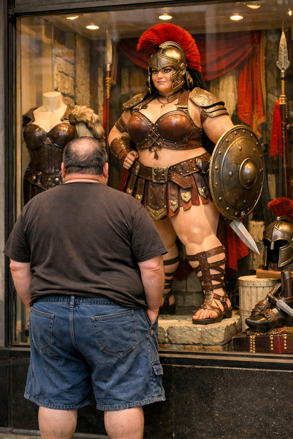 Gladiator Clothing For Robust Woman cartoon